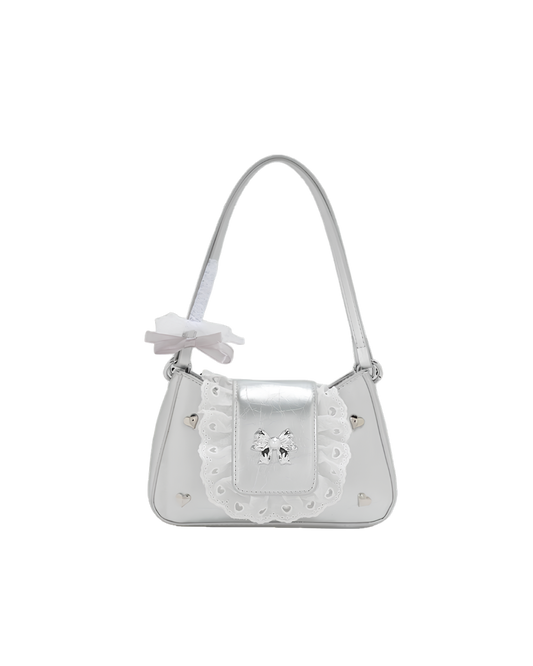 Lace Heart Bow Bag