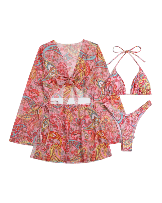 Paisley Bikini & Cover-Up Set