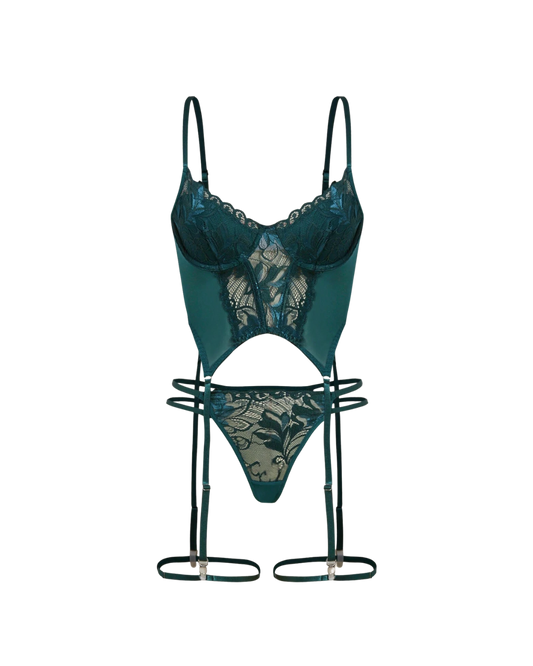 Ensemble de lingerie corset fleuri