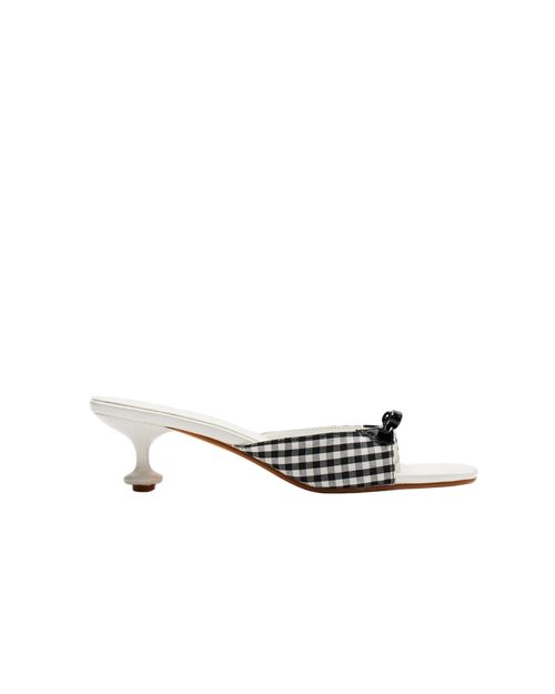 Escarpins à petits talons avec nœud Vichy