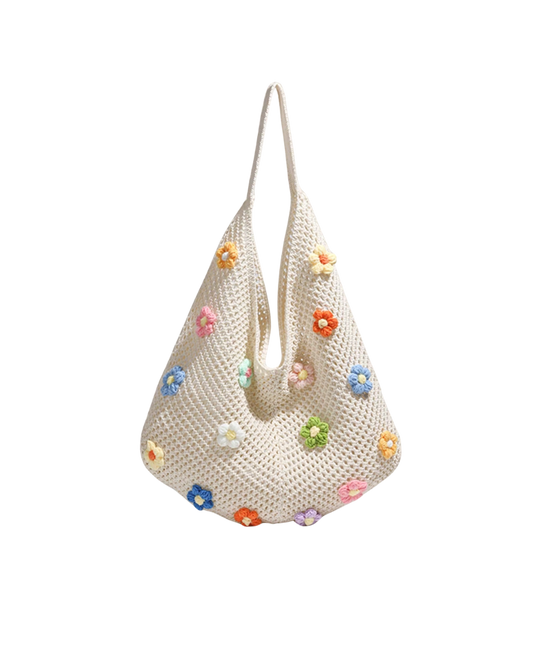 Crochet Daisy Tote Bag