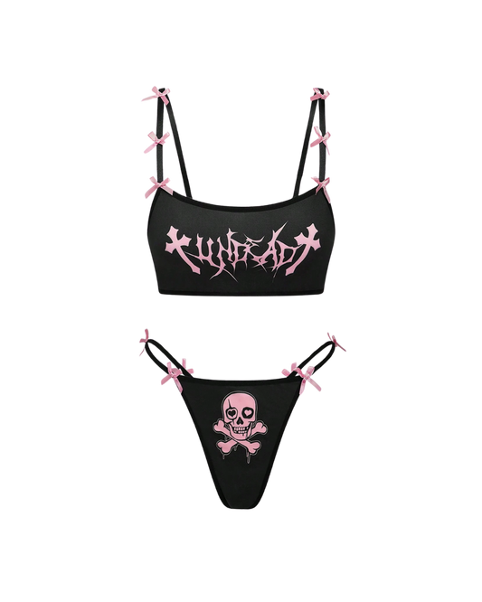 Ensemble de lingerie avec nœud tête de mort