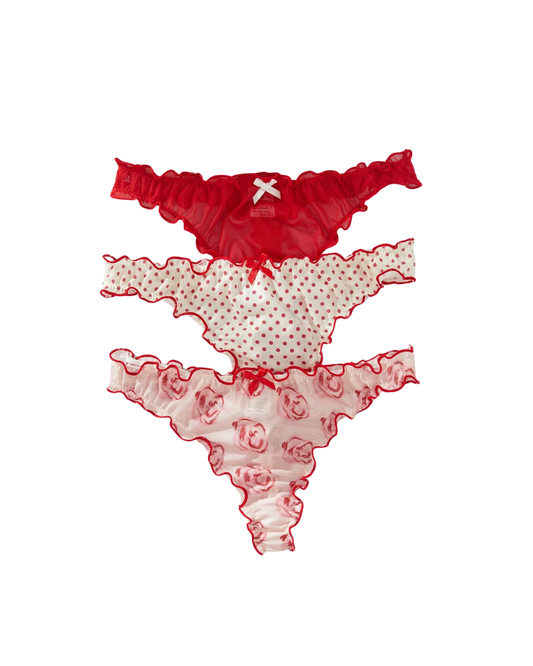 Ensemble de culottes transparentes à volants