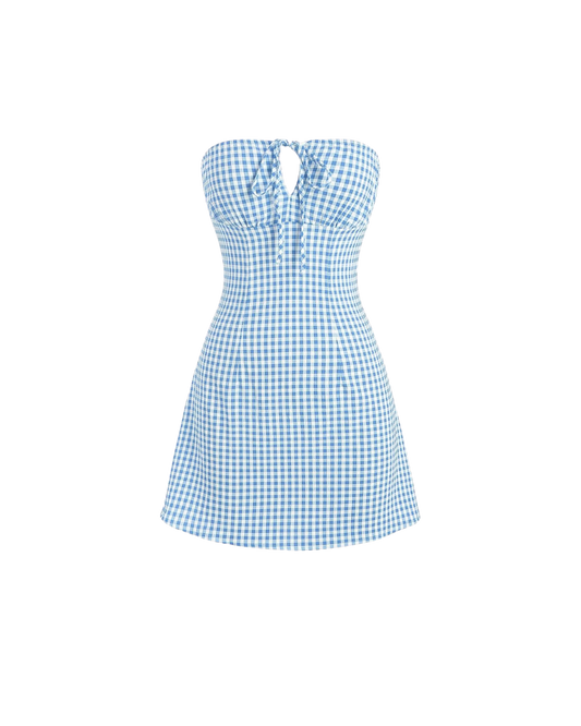 Mini-robe d'été à carreaux