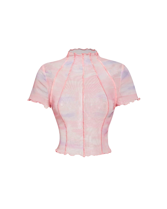 Sheer Stitch Mesh Tee