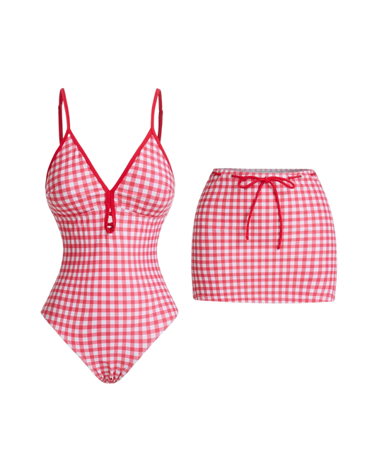 Gingham Swimsuit Set