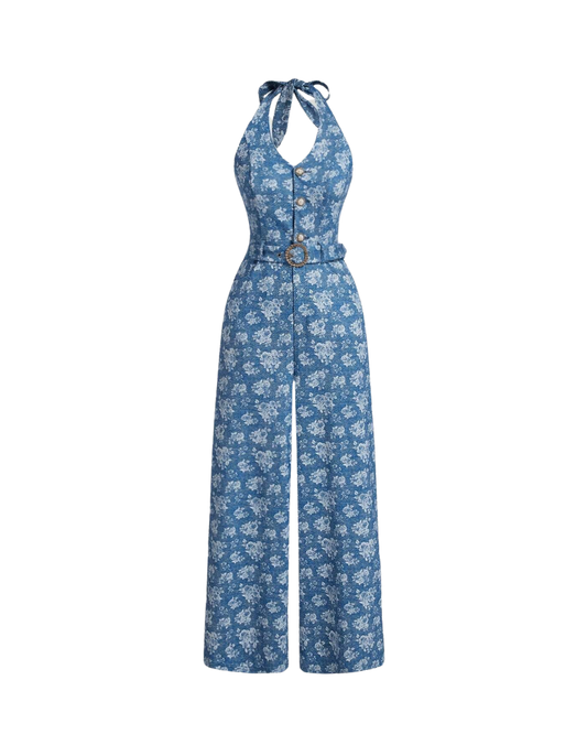 Combinaison fleurie dos nu