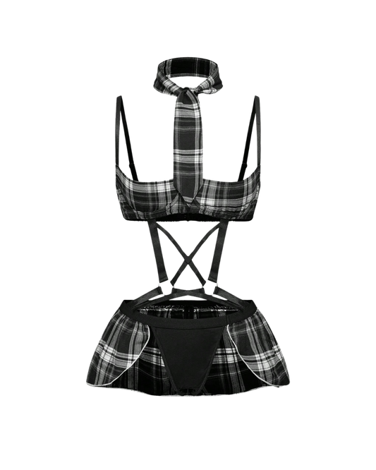 Ensemble de costumes d'écolière à carreaux