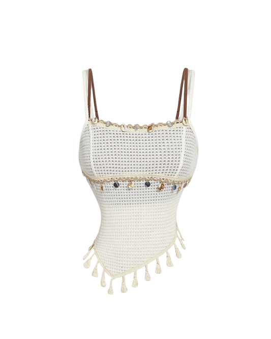 Ensemble deux pièces bohème à ourlet à franges