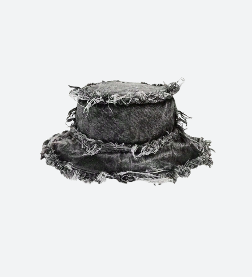 Chapeau bob en denim vieilli