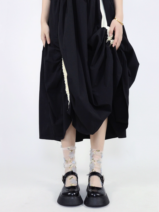 Chaussettes en maille fleurie