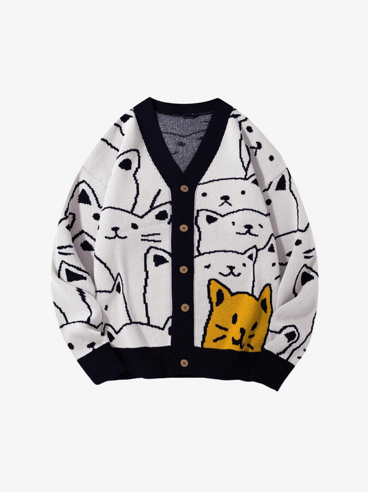 Cartoon Cat Cardigan