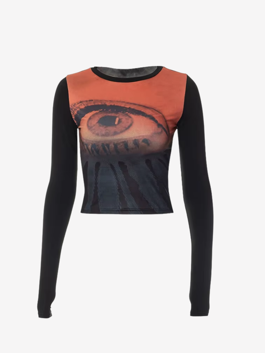 Haut court à imprimé yeux