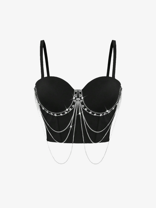 Corset à chaîne en strass