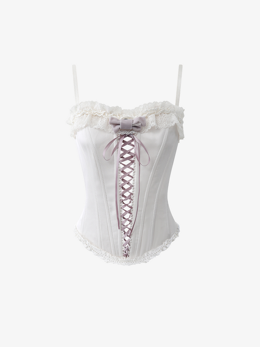 Corset à nœud en satin doux