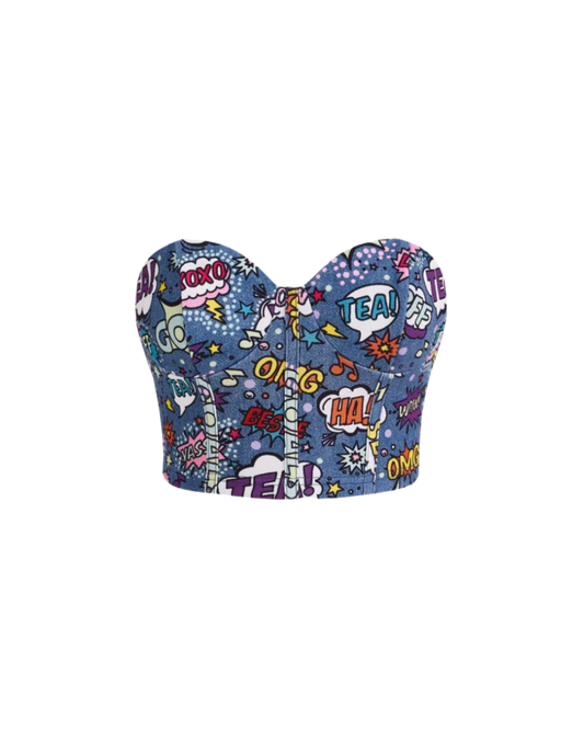 Haut corset Pop Art