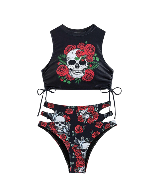Floral Skull  Bikini Set