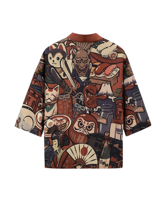 Kimono à l'ambiance tokyoïte