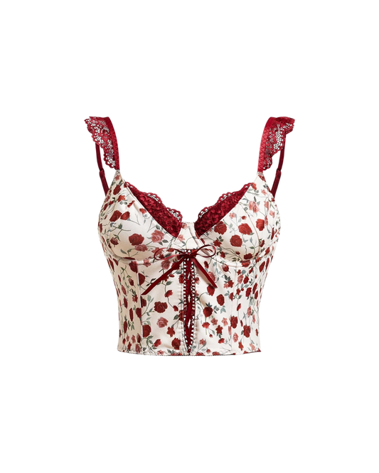 Haut croisé en dentelle