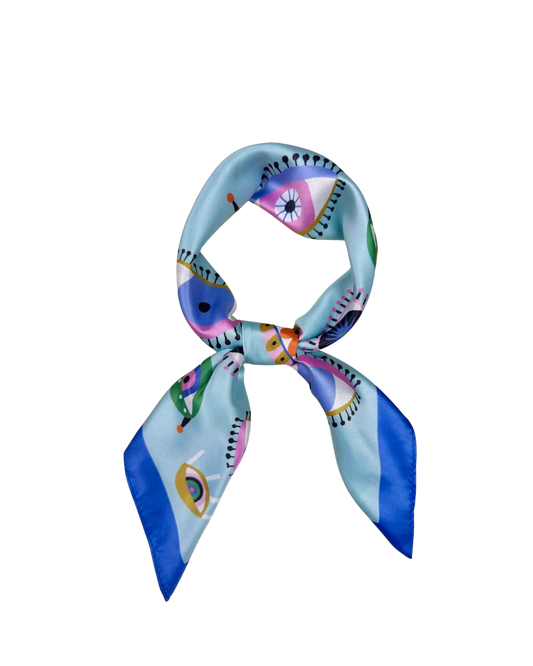 Écharpe en satin à imprimé yeux