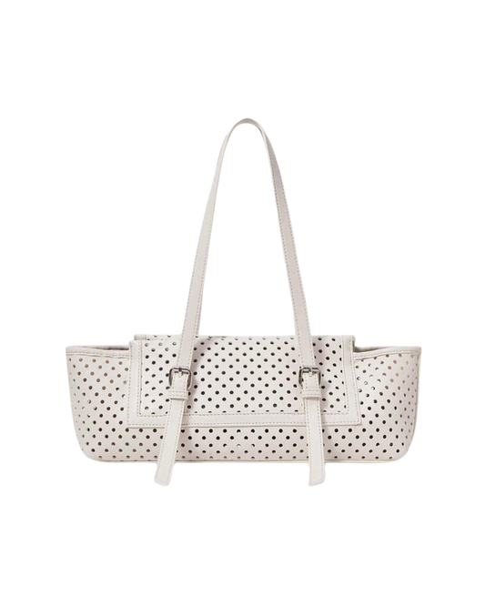 Sac à main blanc perforé