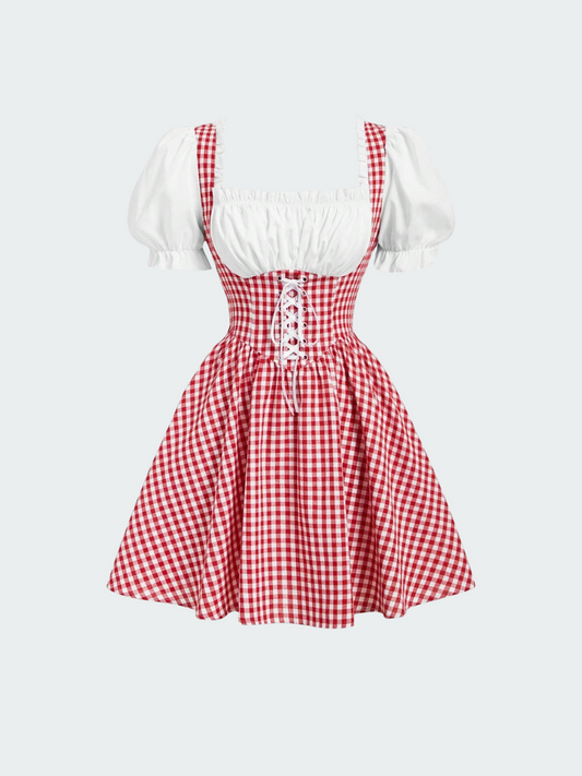 Robe corset à manches bouffantes