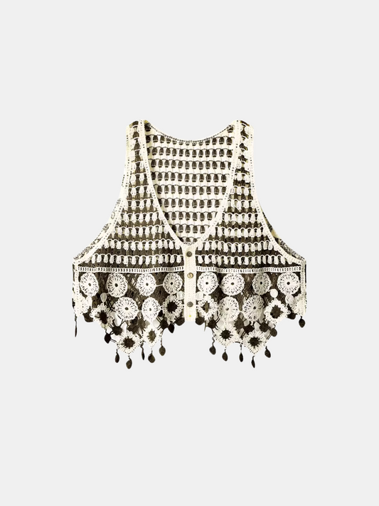 Gilet bohème au crochet