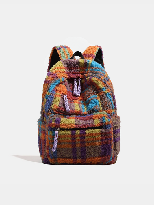 Plaid Sherpa Backpack