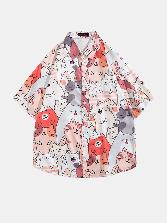 Chemise à manches courtes pour chat