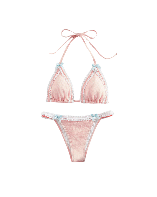 Pastel Lace Trim Bikini