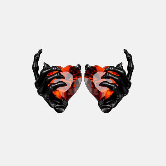 Ghost Hand Heart Earrings