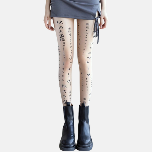 Collants transparents à imprimé lettre