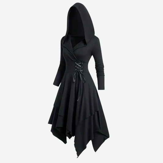 Robe à capuche de sorcière noire