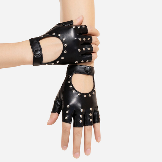 Gants en similicuir sans doigts