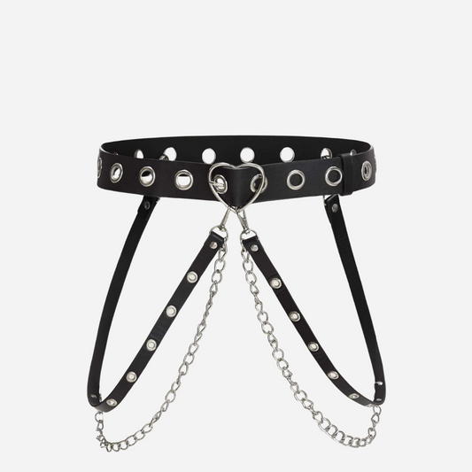 Ceinture harnais chaîne coeur