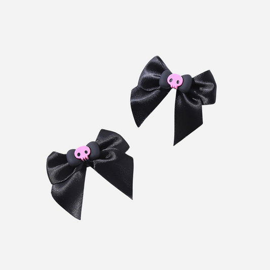 2PCS Skull Bow Hair Clips