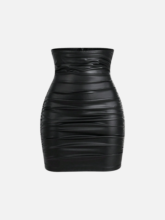 Leather-effect Tight Skirt.