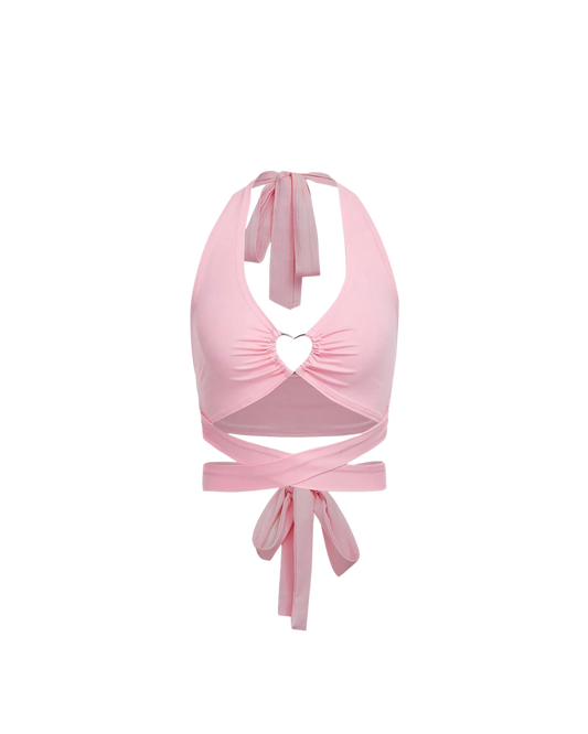 Haut coeur rose
