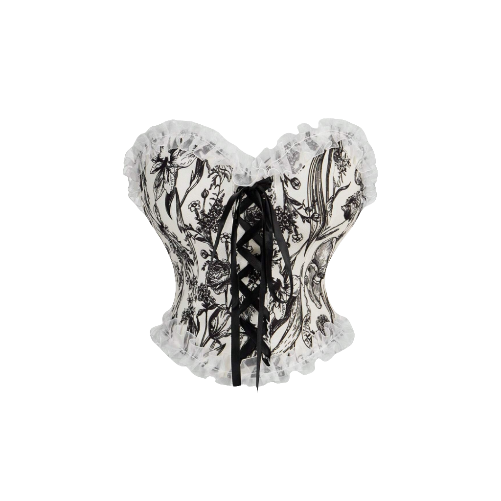 Haut corset fleuri vintage – - Main Image