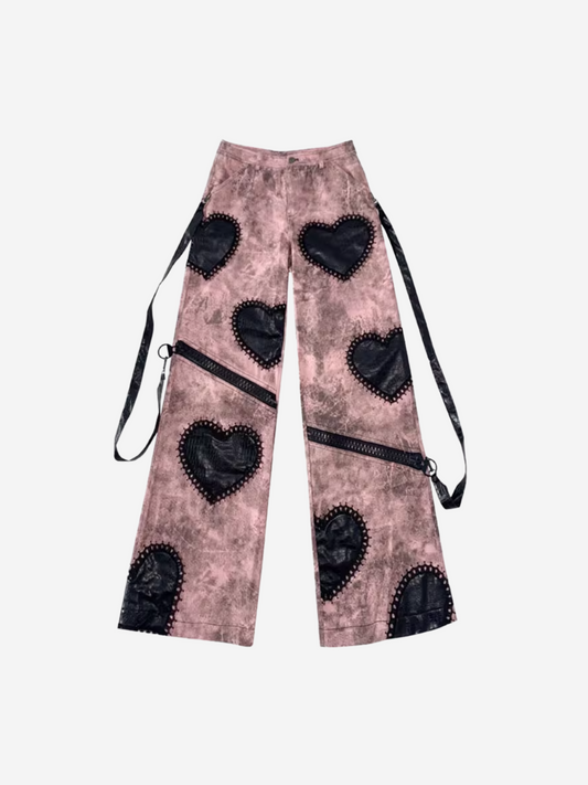 Black Heart Wide-Leg Jeans