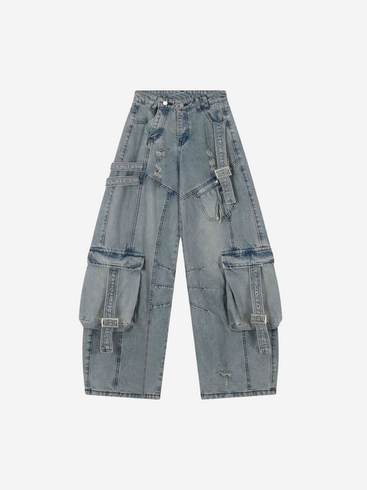 Jean cargo à jambes larges