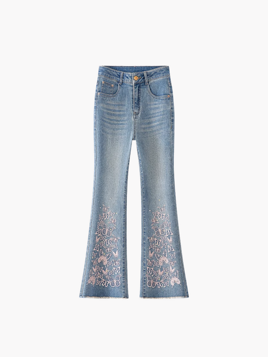 Jean évasé papillon