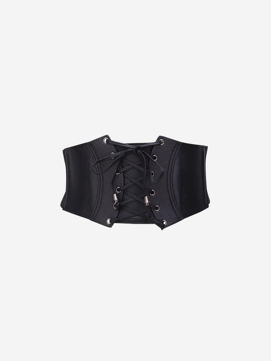 Ceinture corset en cuir