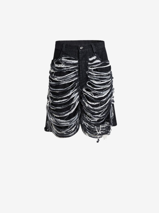 Short en jean vieilli