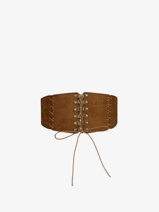 Ceinture corset en daim