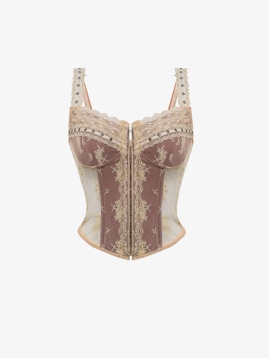 Corset en dentelle étoilée