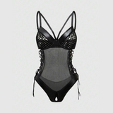 Bold Mesh & Leather Bodysuit