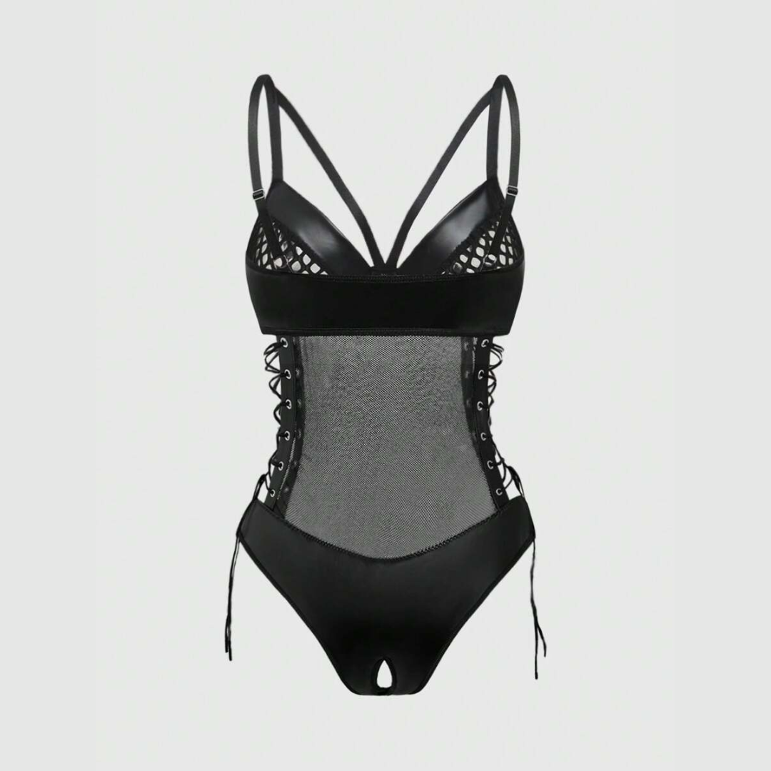 Bold Mesh & Leather Bodysuit
