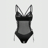 Bold Mesh & Leather Bodysuit