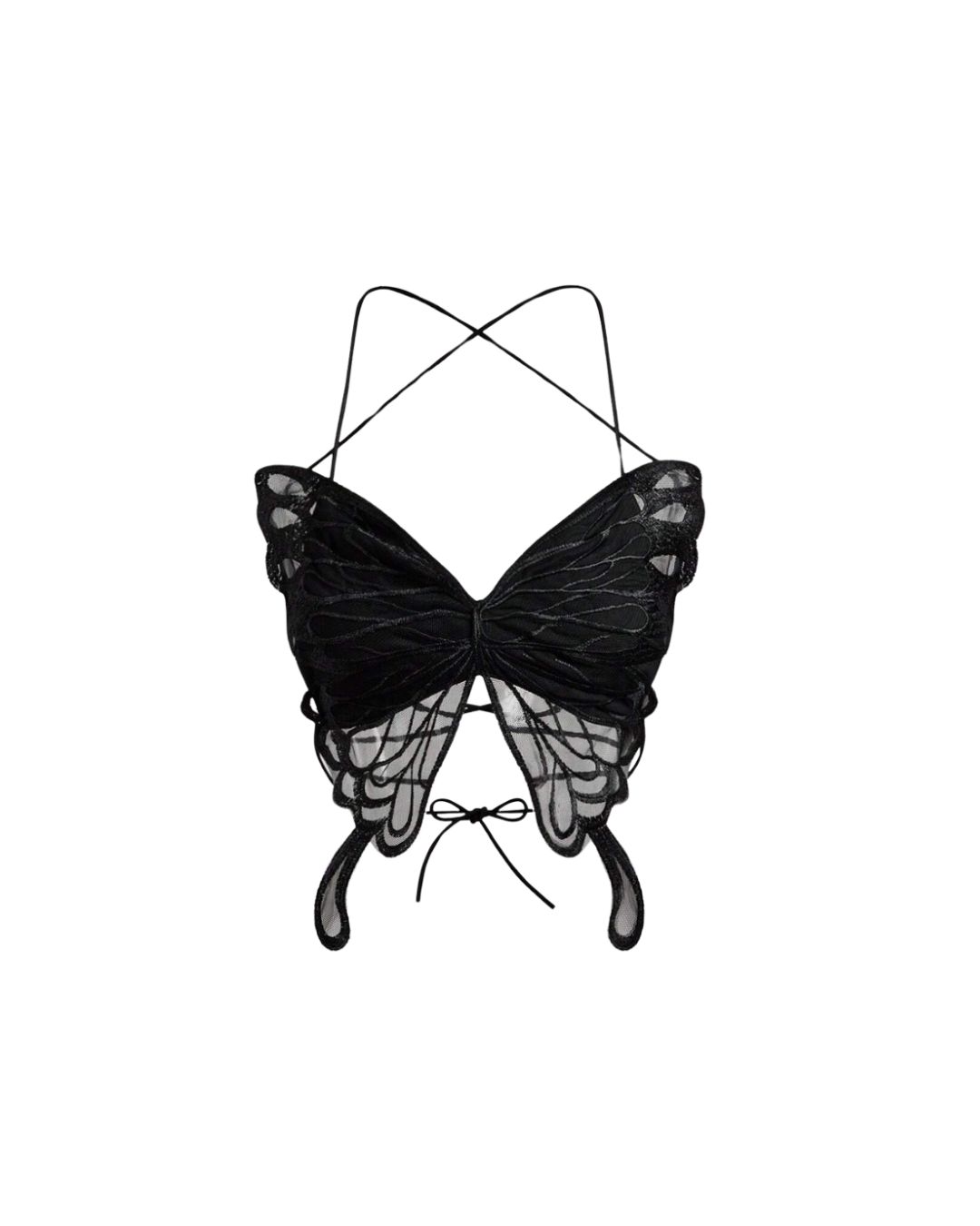 Haut à lacets avec ailes de papillon